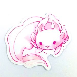 Baby Axolotl Questions Crazy Trending WaterProof Single Decor Accent Sticker